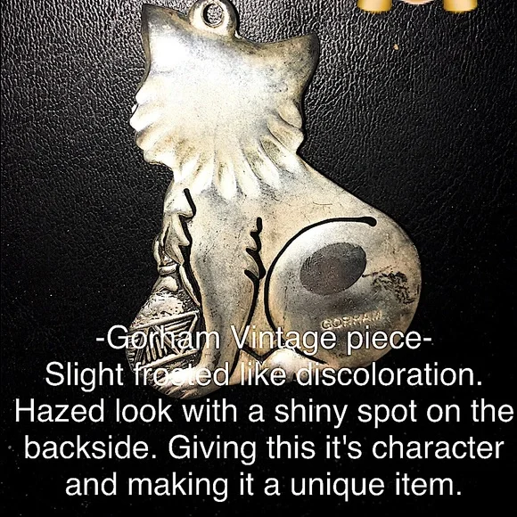 Gorham holiday kitty cat pendant/ Christmas ornament - Picture 12 of 16